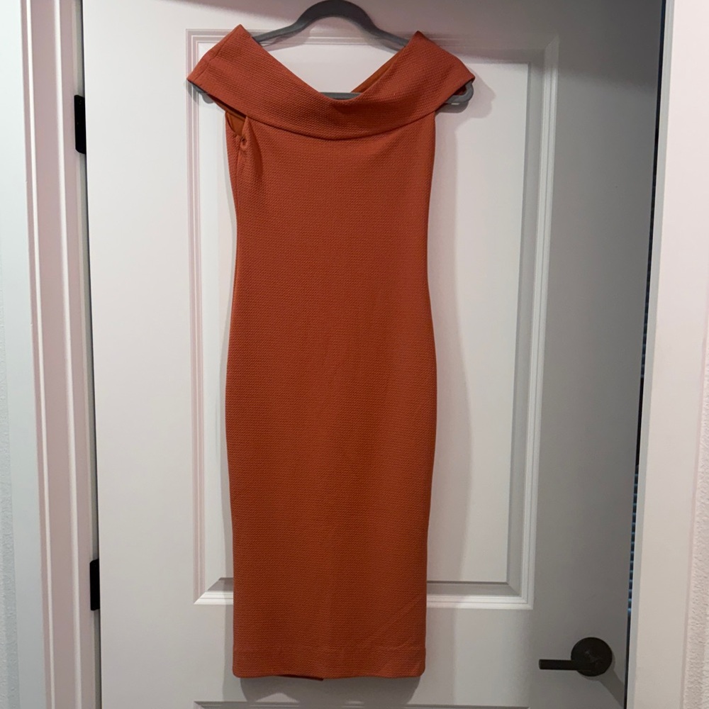 Off shoulder salmon Dress the Population dress size XS